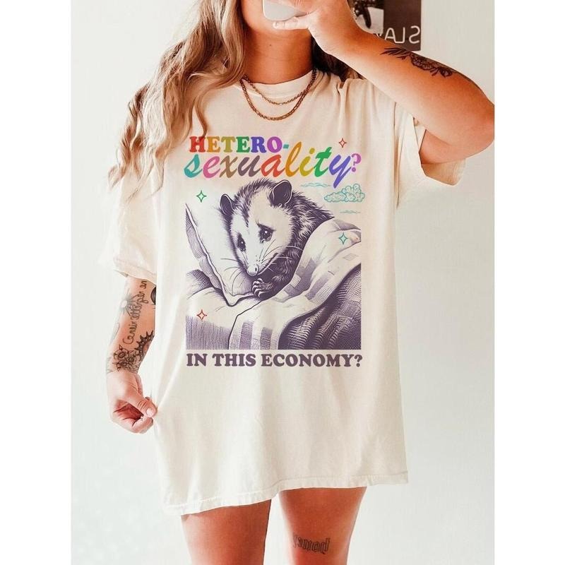 Heterosexuality In this economy | funny lesbian shirt | funny lgbt | pansexual shirt | cool queer shirt | bi pride shirt...