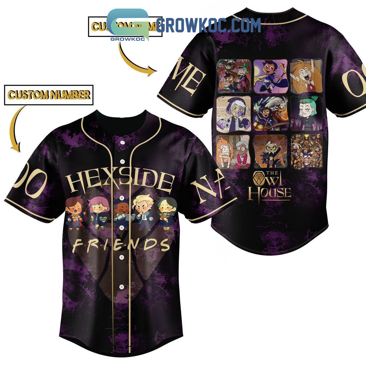 Hexside Friends The Owl House Personalized Baseball Jersey