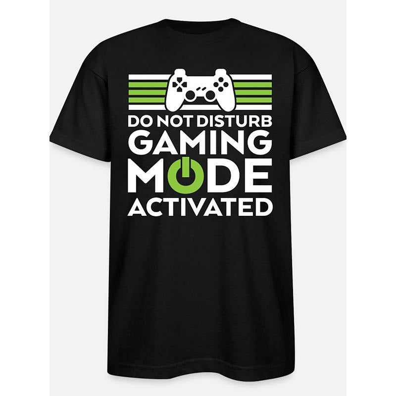 High quality materials High quality Men's crewneck T-shirt, Geek and Gamer game mode activated Funny men's short sleeve...