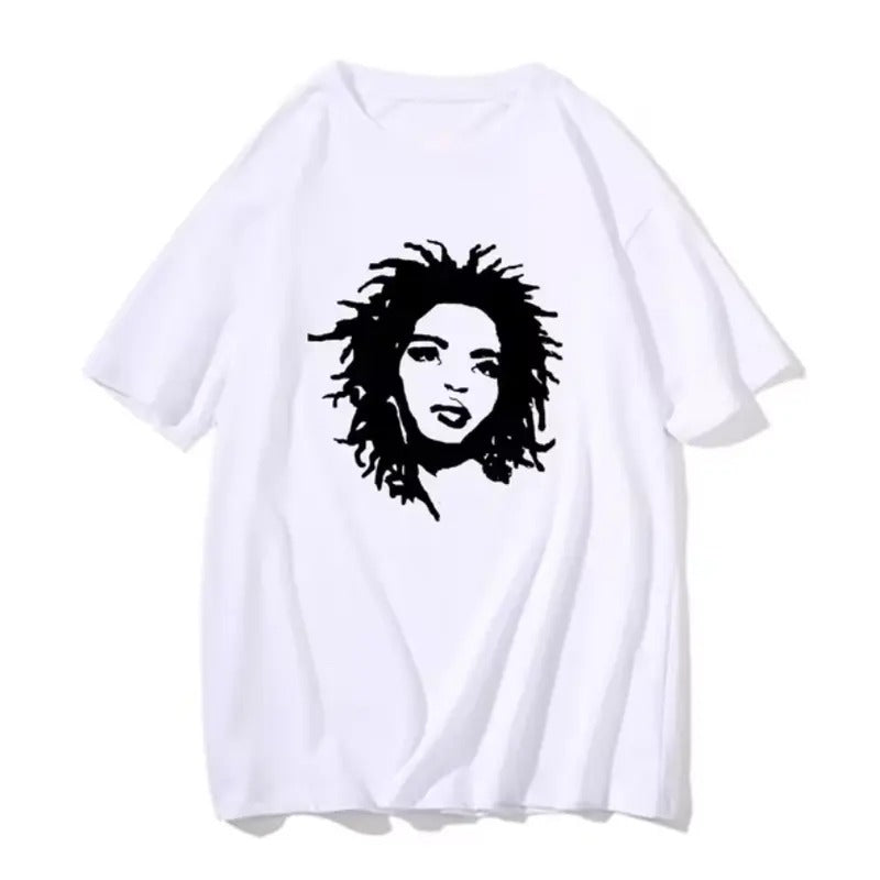 Hill Black and White Portrait T-Shirt, Music Icon Graphic Tee, Cotton T-Shirt, Crew Neck T-Shirt, Gift for Him, Gift for...