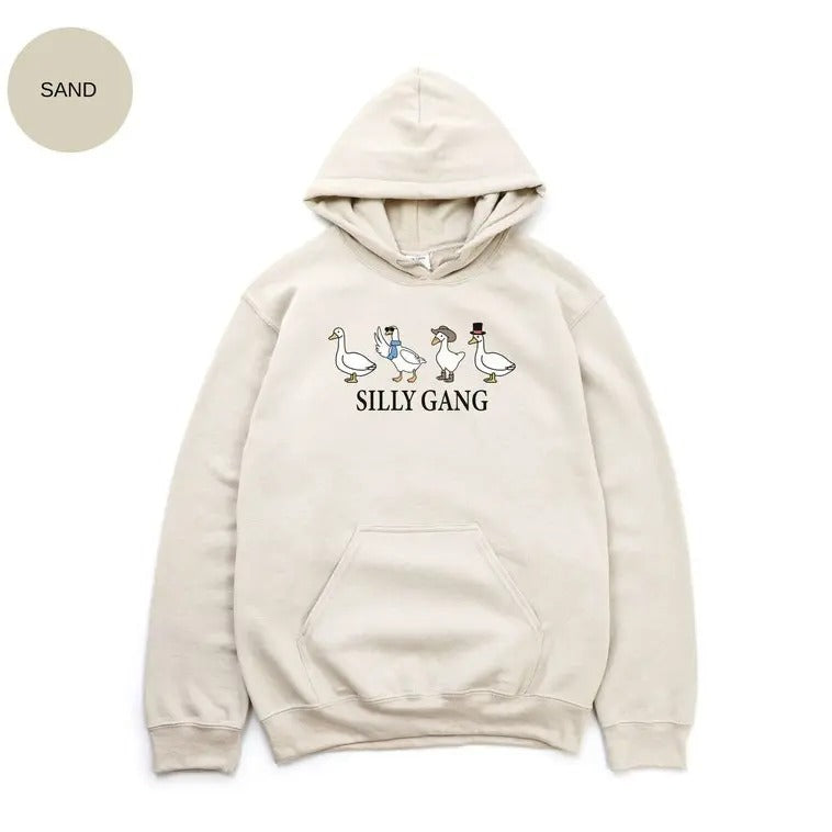 Silly Gang Goose Sweatshirt, Funny Goose Shirt, Funny Men's Women's Sweater, Trendy College Hoodie, Cute Gift for...