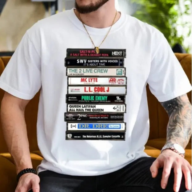 Hip Hop Cassettes Tape T Shirt, Hip Hop Shirt, Unisex Tee, Graphic, Classic Hip Hop Music, Unisex Short Sleeve Tee...
