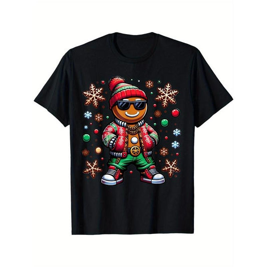Hip Hop Gingerbread Man X-Mas Funny Christmas Men's T-Shirt made in usa Hoodie, Sweatshirt | WearSparks.com