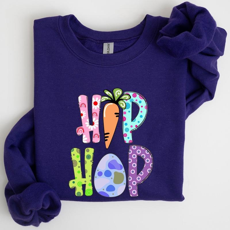 Hip Hop, Easter, Colorful Sweatshirt, Women's Crew Neck, Crewneck T-Shirts, Hoodie | WearSparks.com