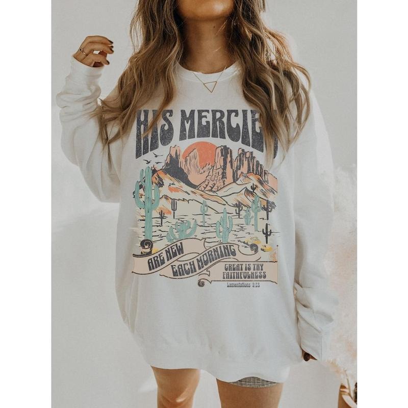 His Mercies Are New Bible Verse Shirt Religious Sweatshirt Jesus Sweatshirt Faith Crewneck Christian Apparel  Hoodie and...