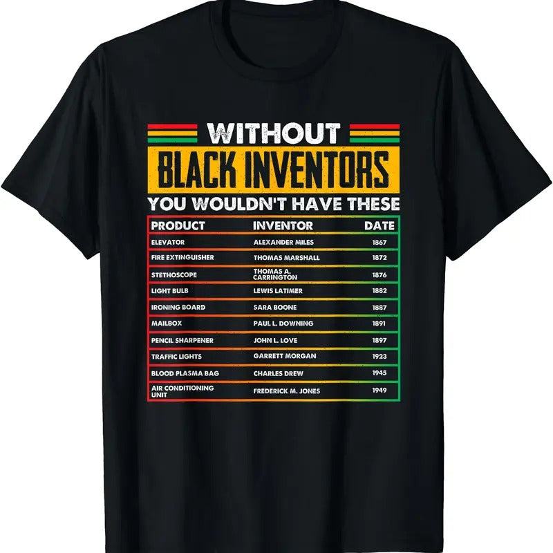 History Of Forgotten Black Inventors Black History Month T-Shirt | Unisex cotton tee Gifts, Crewneck Hoodie, Sweatshirt