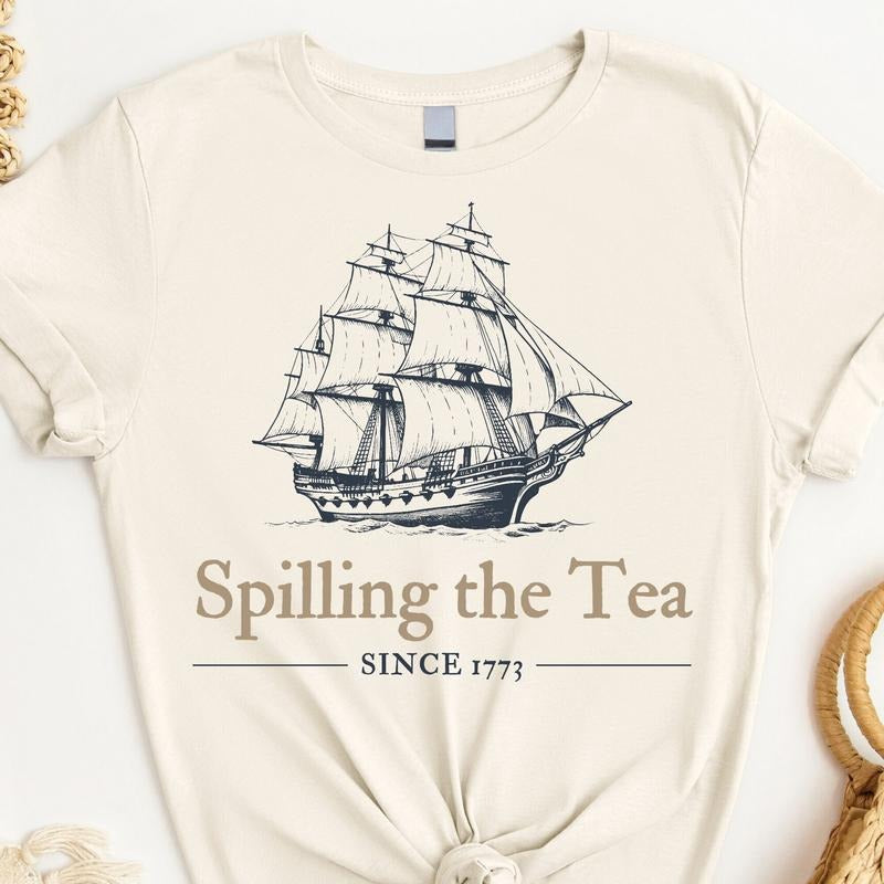 History Teacher T Shirt Hoodie Sweater Spilling The Tea Since 1773 Boston Tea Party Shirt Us History Shirt 4th Of July...