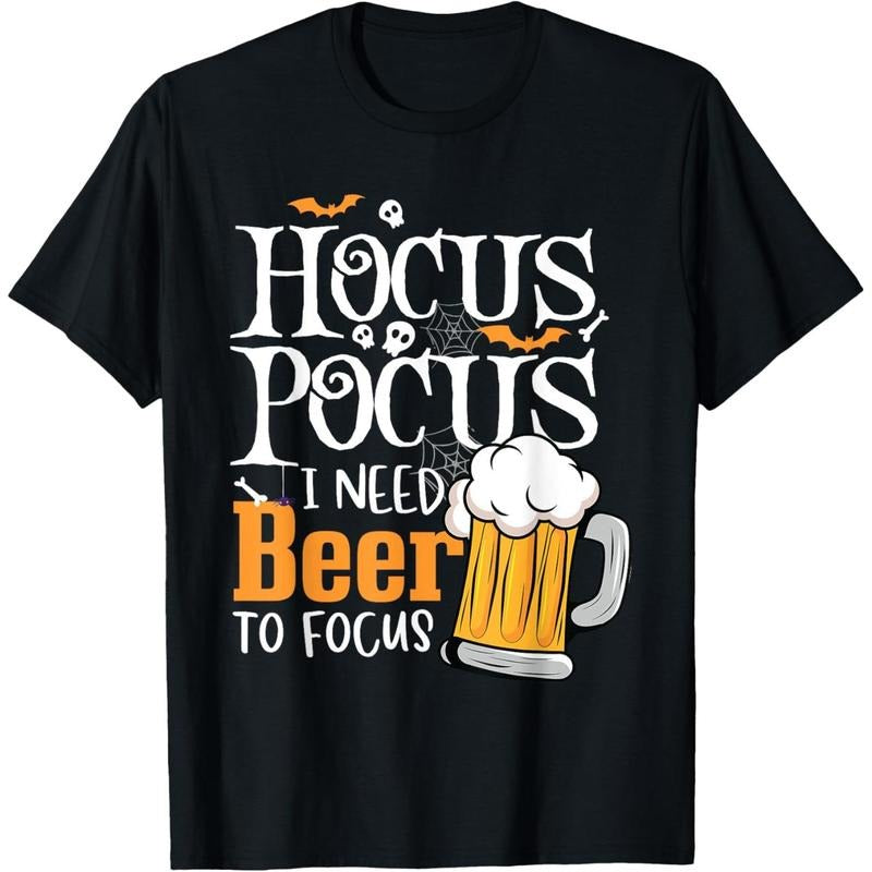 Hocus Pocus I Need Beer To Focus Funny Beer Halloween T-Shirt  made in us Hoodie, Sweatshirt | WearSparks.com