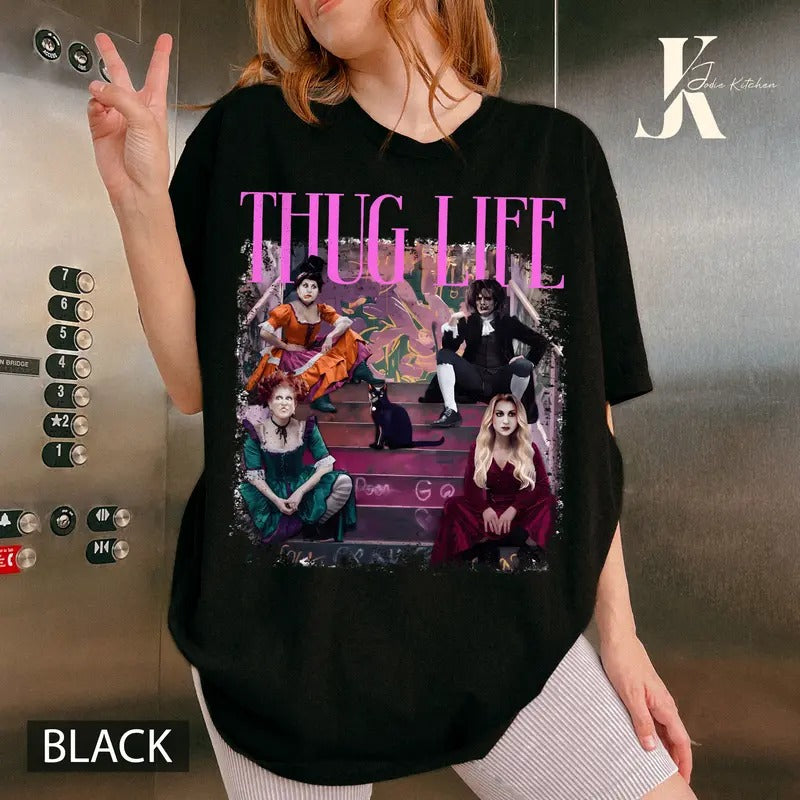Hocus Pocus Thug Life T-Shirt, Sanderson Sister Shirt, Thug Life Halloween Shirt, Horror Halloween Tee, Halloween Movie...