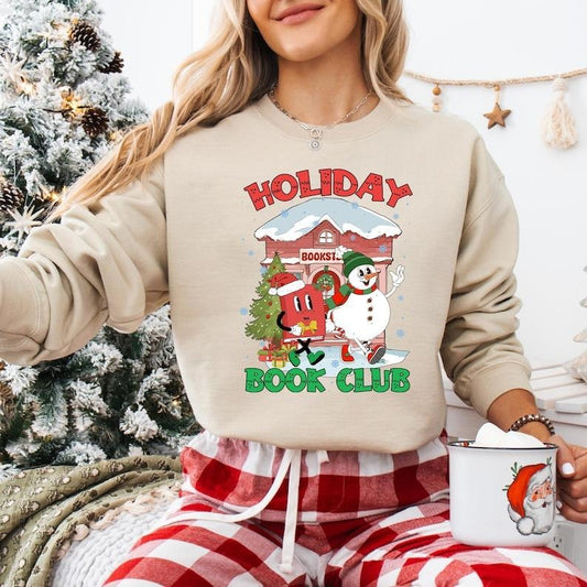 Holiday Book Club Christmas Shirt, Book Lover Christmas Sweatshirt, All Booked For Christmas T-shirt, Christmas Bookish...