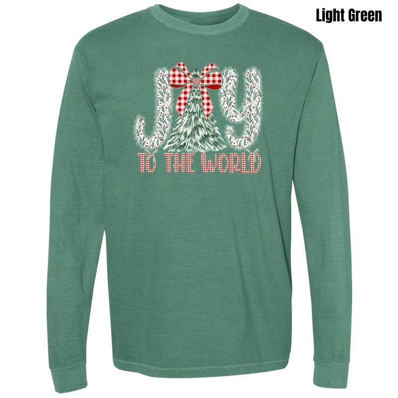 Holly Berry Joy Comfort Colors Long Sleeve T-Shirt 'NLB' Hoodie, Sweatshirt | WearSparks.com