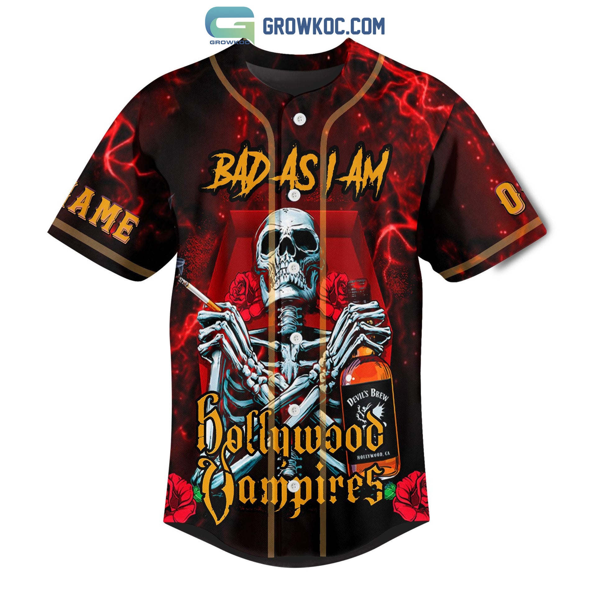 Hollywood Vampires Bad As I Am Personalized Baseball Jersey
