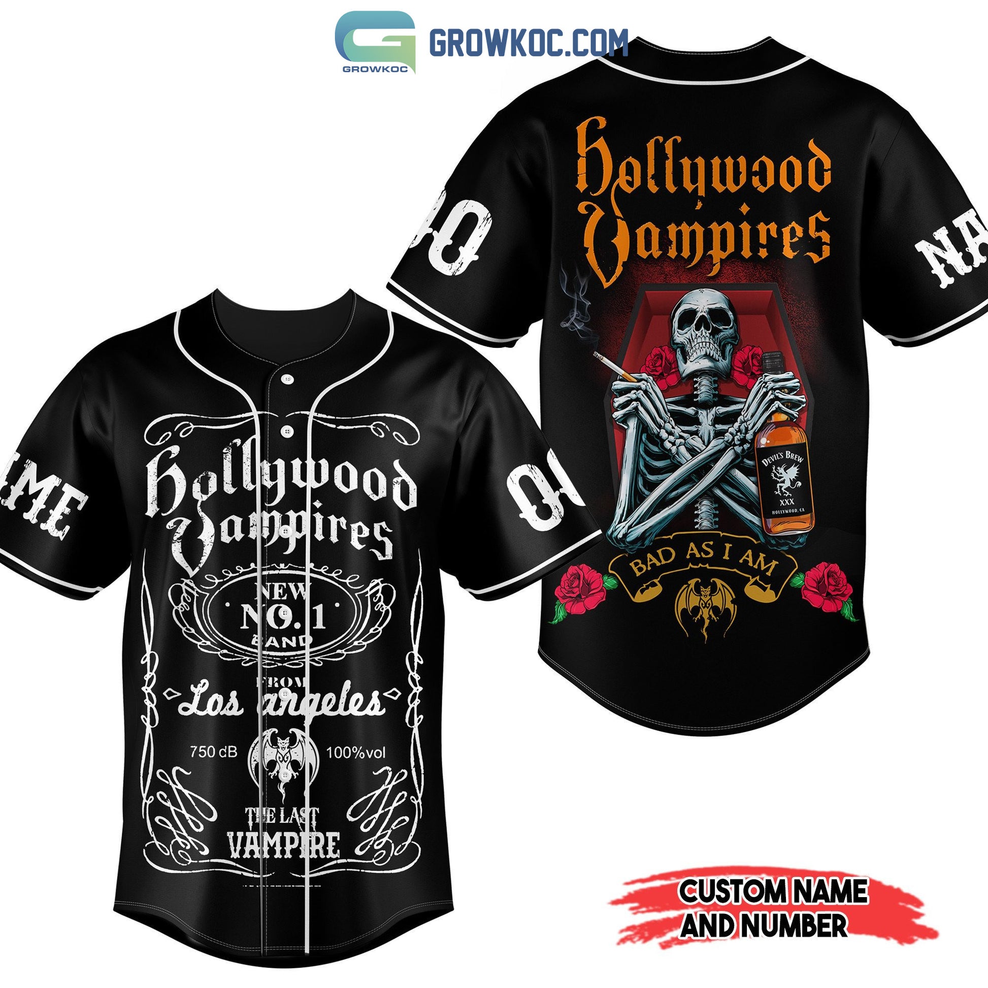 Hollywood Vampires Bad As I Am The Last Vampire Personalized Baseball Jersey
