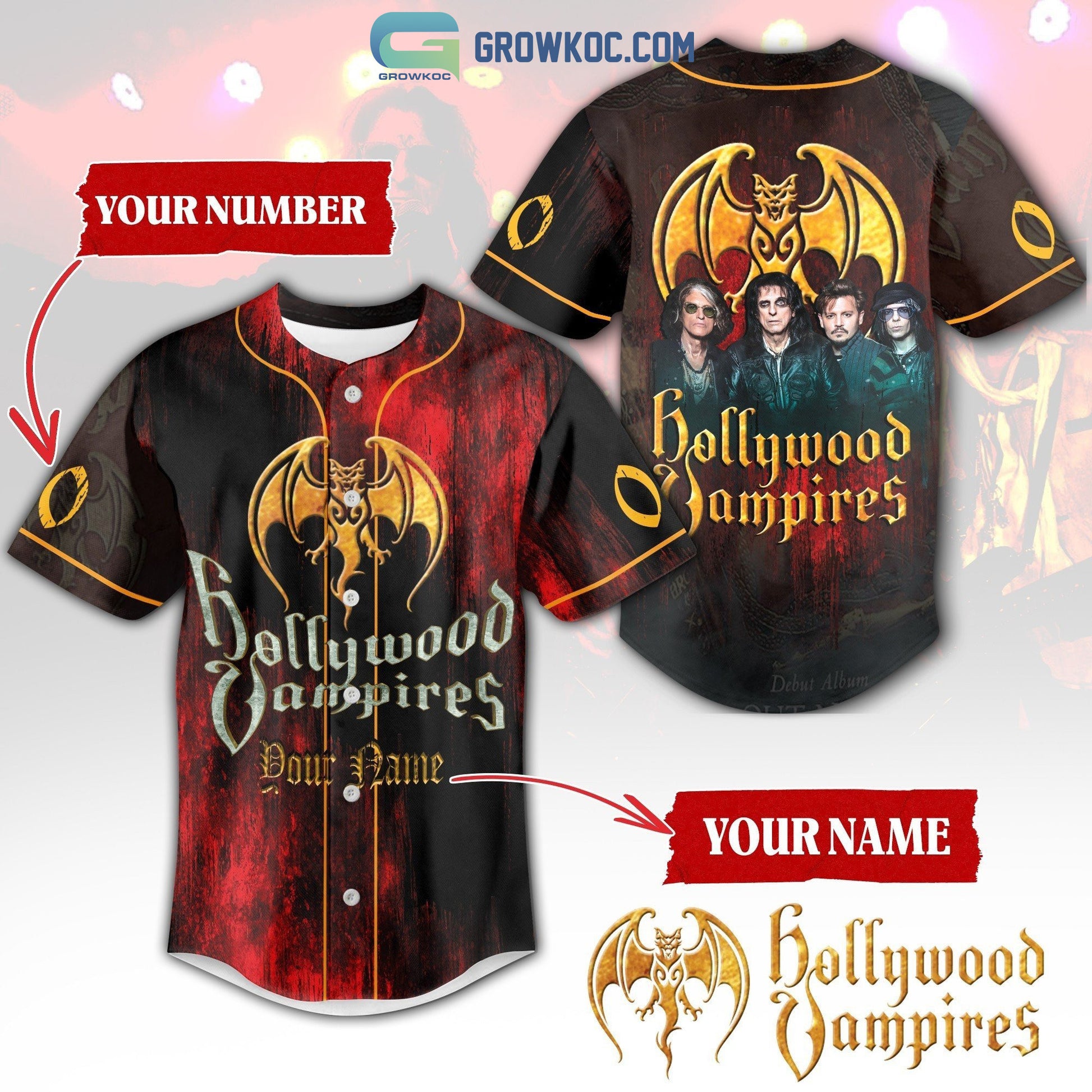 Hollywood Vampires Personalized Baseball Jersey