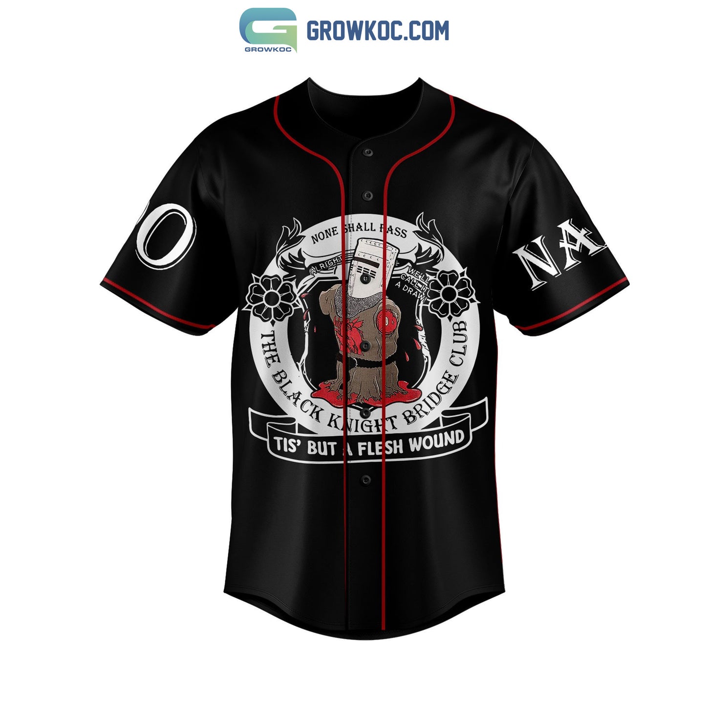 Holy Grail The Black Knight Bridge Club Personalized Baseball Jersey