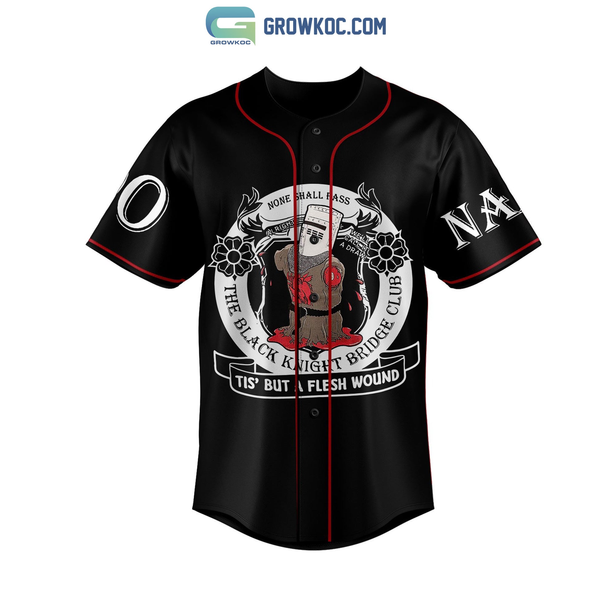 Holy Grail The Black Knight Bridge Club Personalized Baseball Jersey