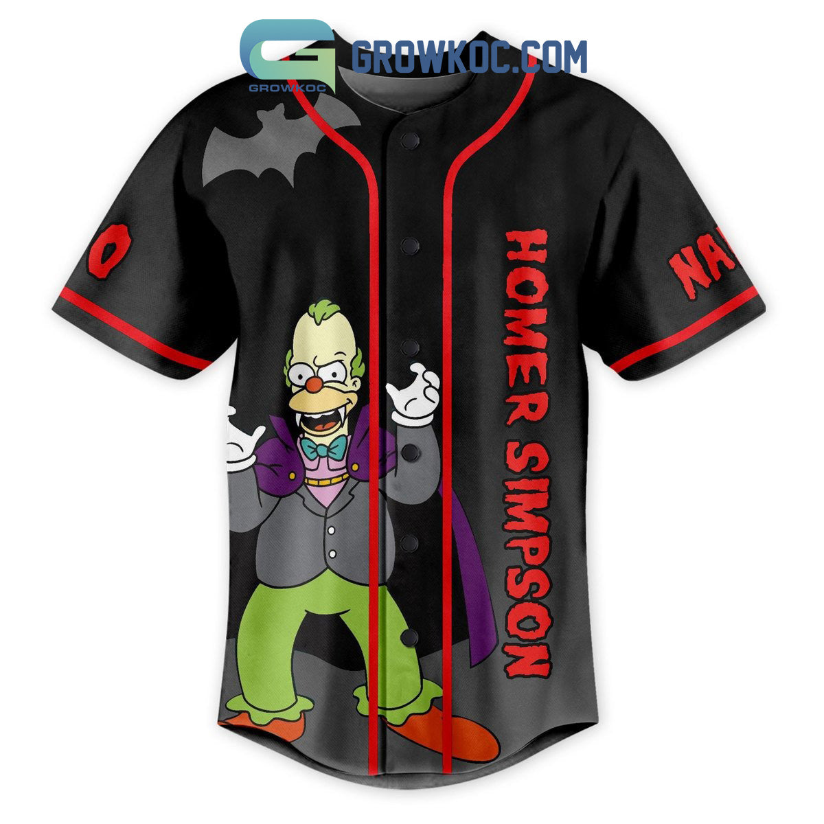 Homer Simpson Dadcula Halloween The Simpsons Personalized Baseball Jersey