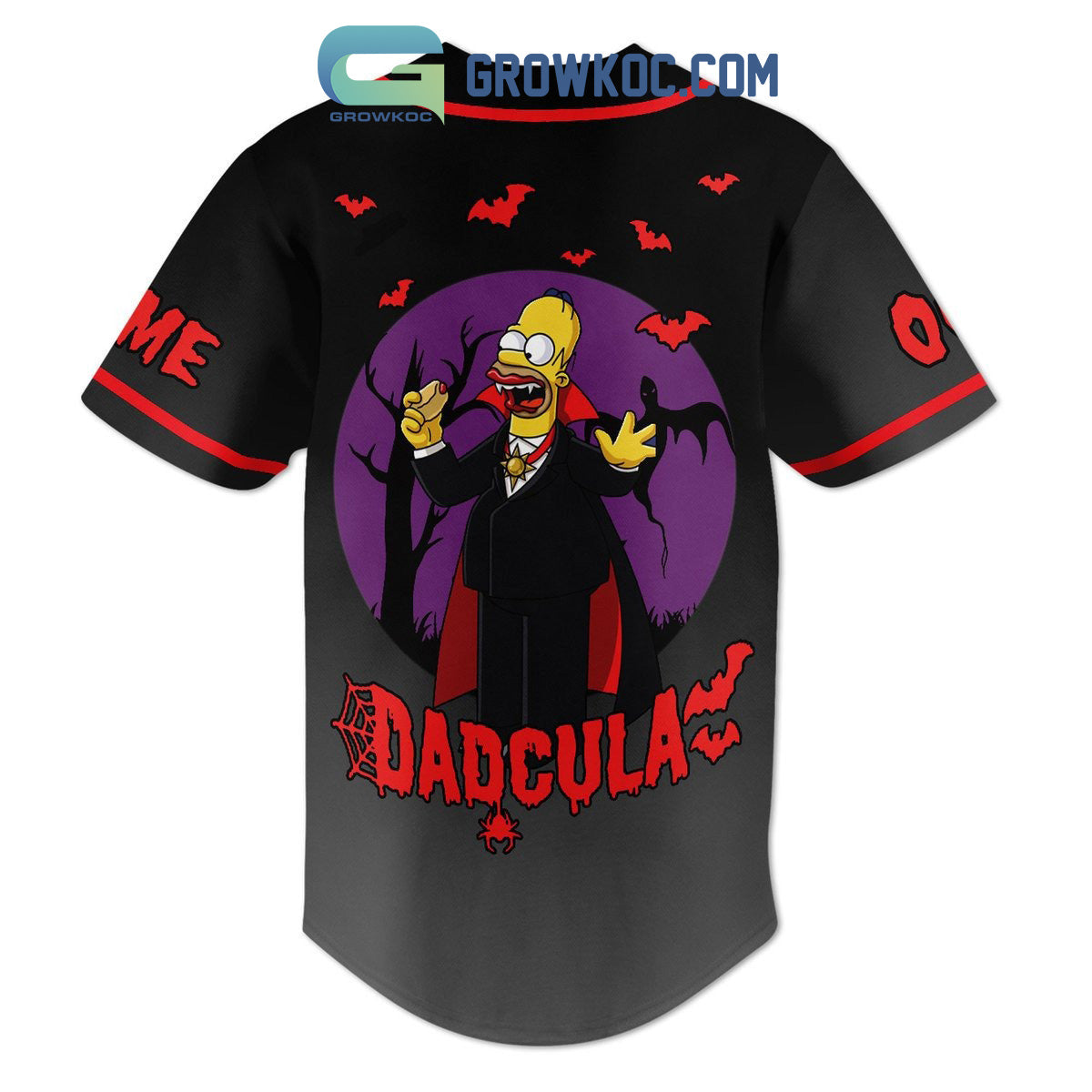 Homer Simpson Dadcula Halloween The Simpsons Personalized Baseball Jersey