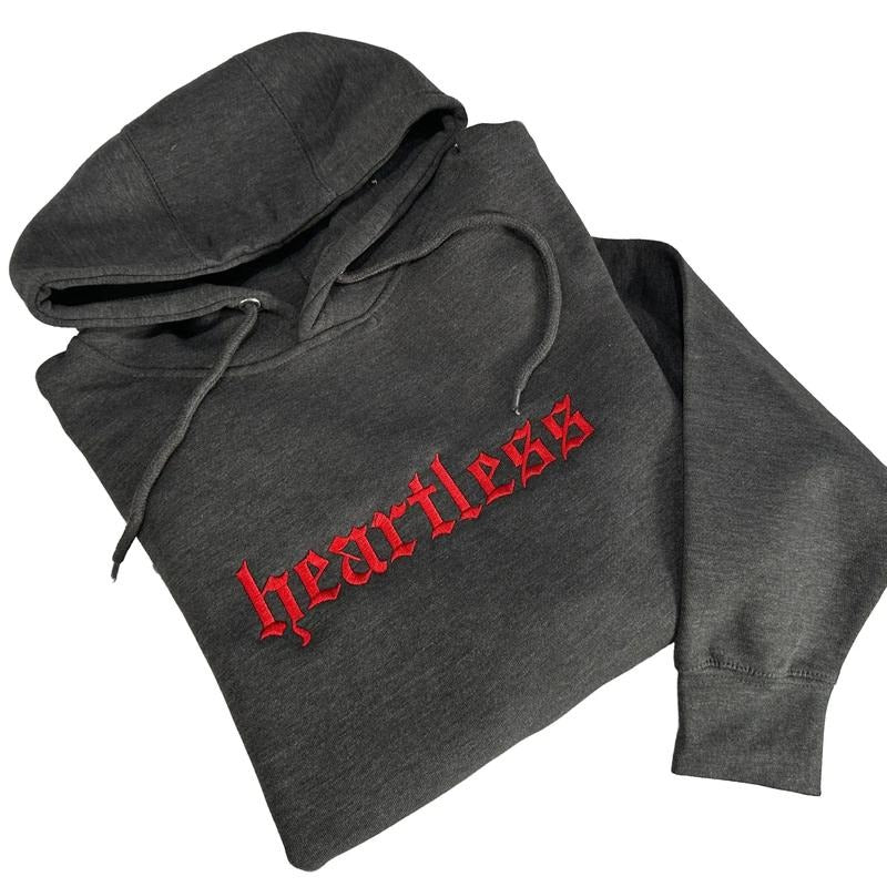 Hoodie - RED Heartless Embroidery T-Shirts, Sweatshirt | WearSparks.com