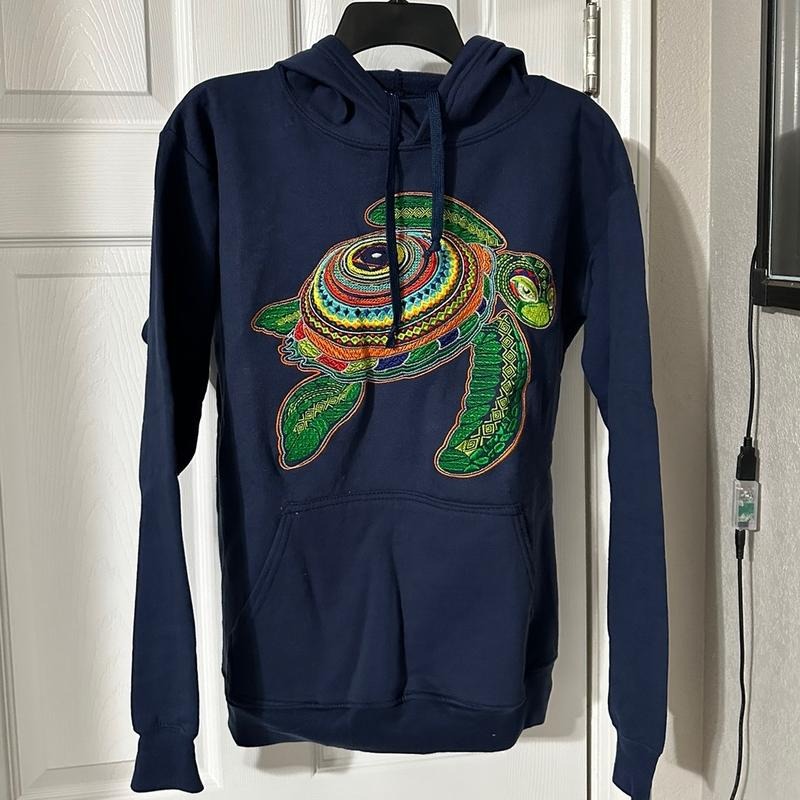 Hoodie embroidered turtle cotton T-Shirts, Sweatshirt | WearSparks.com