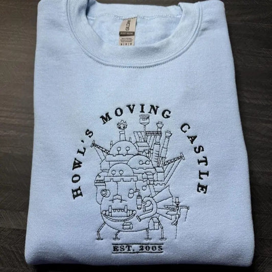 Calcifer Embroidered Tshirt/Sweatshirt/Hoodie, Howl's Moving Castle Shirt, Studio Ghiblie Shirt, Anime Gift Casual...