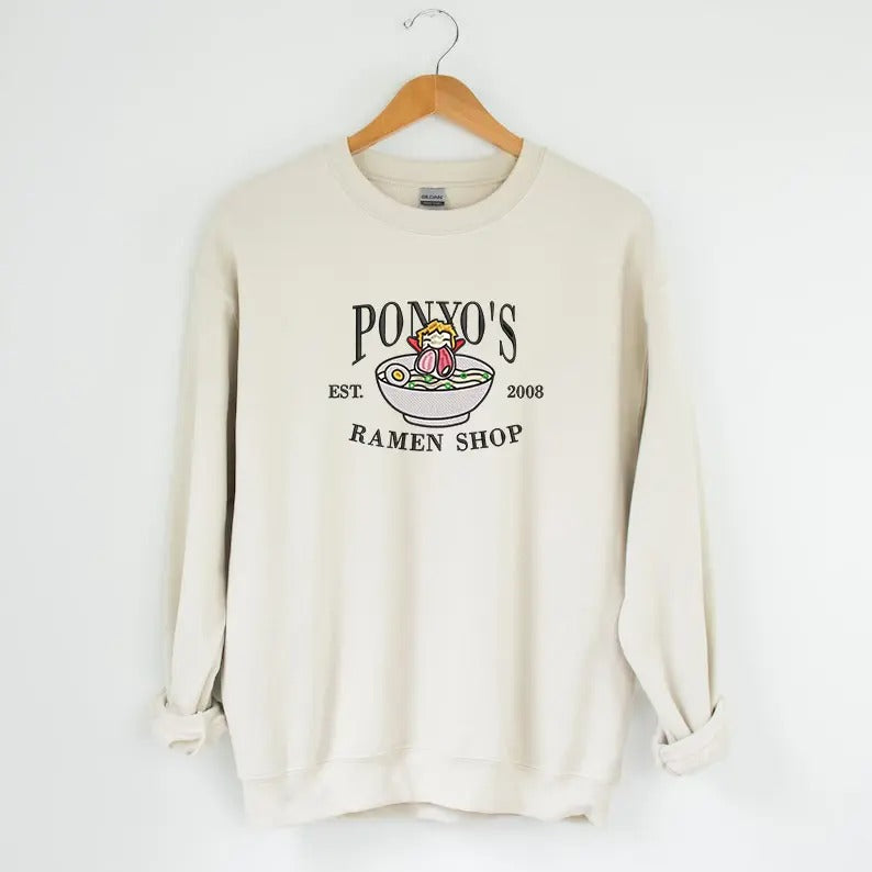 Ponyo Embroidered Tshirt/Sweatshirt/Hoodie, Miyazaki Hayao Shirt, Studio Ghibli Shirt, Anime Gift | WearSparks.com