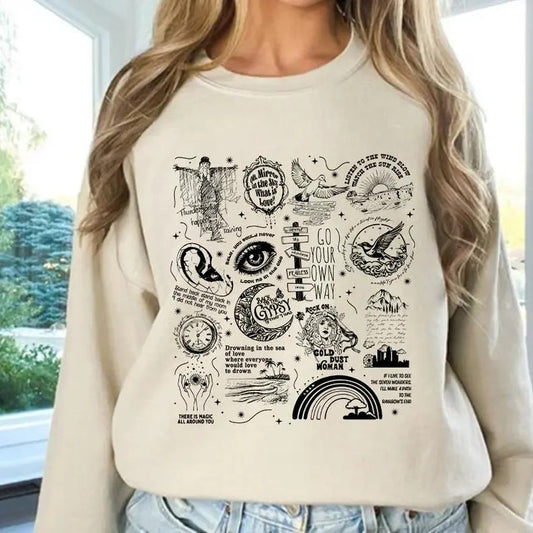 Stevie Nicks Tracklist Sweatshirt/Shirt/Hoodie, Stevie Nicks Tee, Gift For Girlfriend, Full Color, Tee Print | WearSparks.com