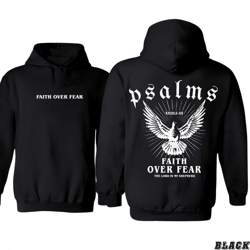 Christian Streetwear Faith Over Fear T-shirt/Hoodie, Vintage for Men and Women, Unisex Vintage Crewneck Sweatshirt