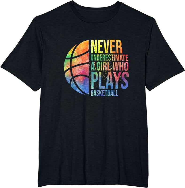 Hoops Girls Never Underestimate A Girl Who Plays Basketball T-Shirt Top Womenswear Clothing Comfortable Hoodie, Sweatshirt