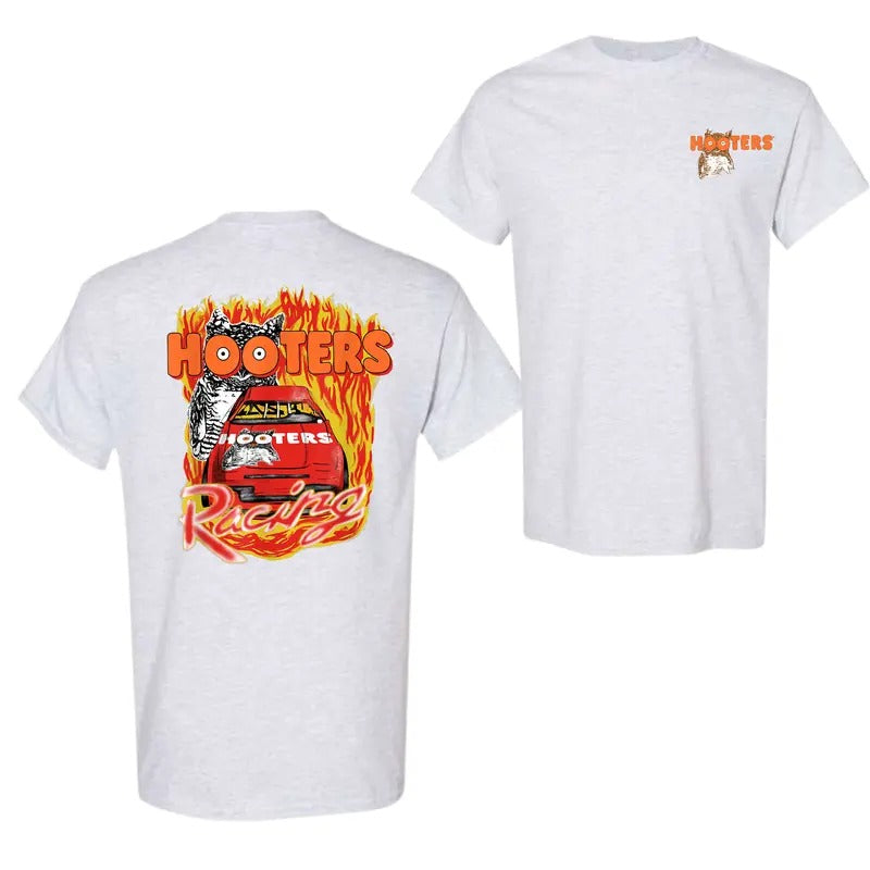 Hooters Adult Classic Fit Racing Flames T-Shirt, For Men, For Women Hoodie, Sweatshirt | WearSparks.com