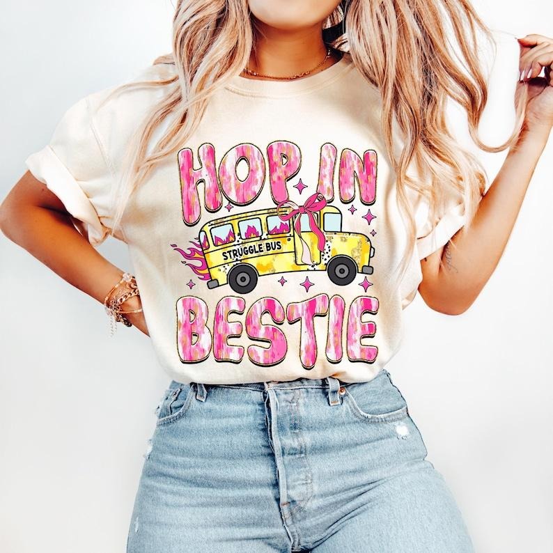 Hop in Bestie, Struggle Bus, Retro Mental Health, Anxiety Tshirt Hoodie, Sweatshirt | WearSparks.com