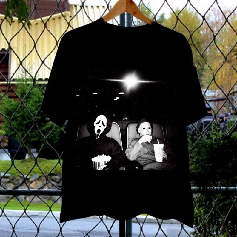 Horror Character T-Shirt, Halloween Funny Movie Shirt, Halloween Michael Myers and Ghost Face Shirt, Halloween Horror...