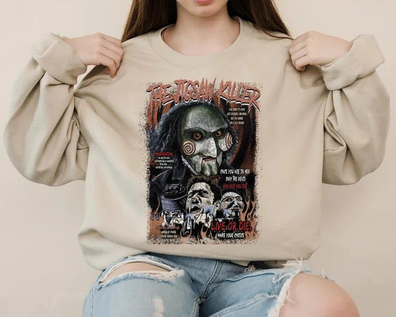 Horror Movie Halloween Shirts, Halloween Horror Characters Shirt, Jigsaw Halloween Shirt, Spooky Season Shirts, Halloween...