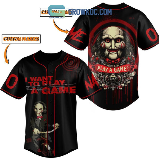 Horror Movies I Want To Play A Game Personalized Baseball Jersey