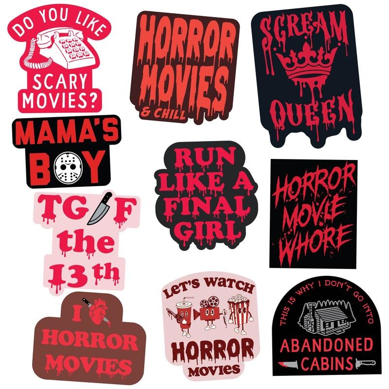 Horror Sticker Extra Large Stickers for Adults Funny Adhesives with Memes Halloween  Funny Sarcastic  Multi T-Shirts,...