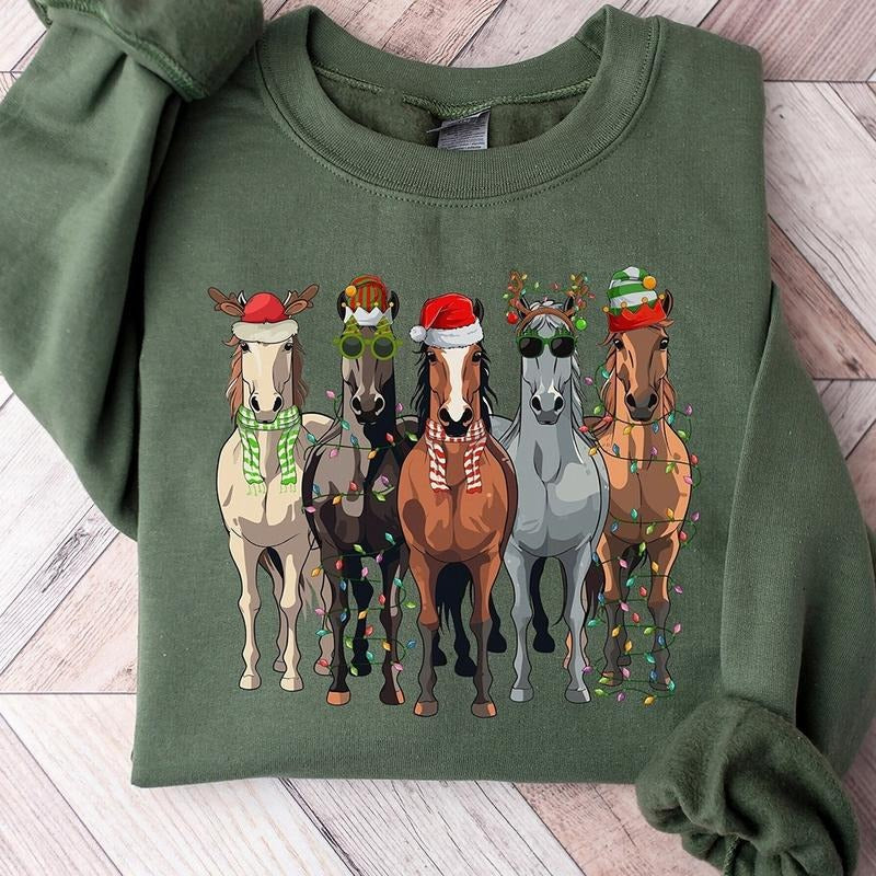Horse Christmas Crewneck Sweatshirt, Hoodie, T-shirt | WearSparks.com