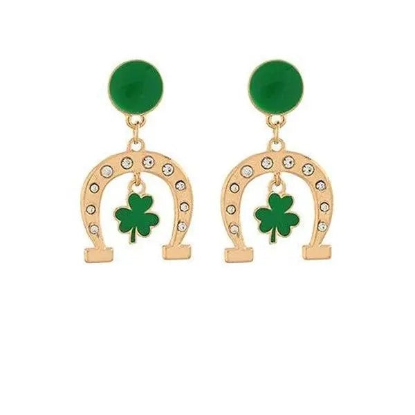 Horseshoe & Clover Dangle Earrings T-Shirts, Hoodie, Sweatshirt | WearSparks.com