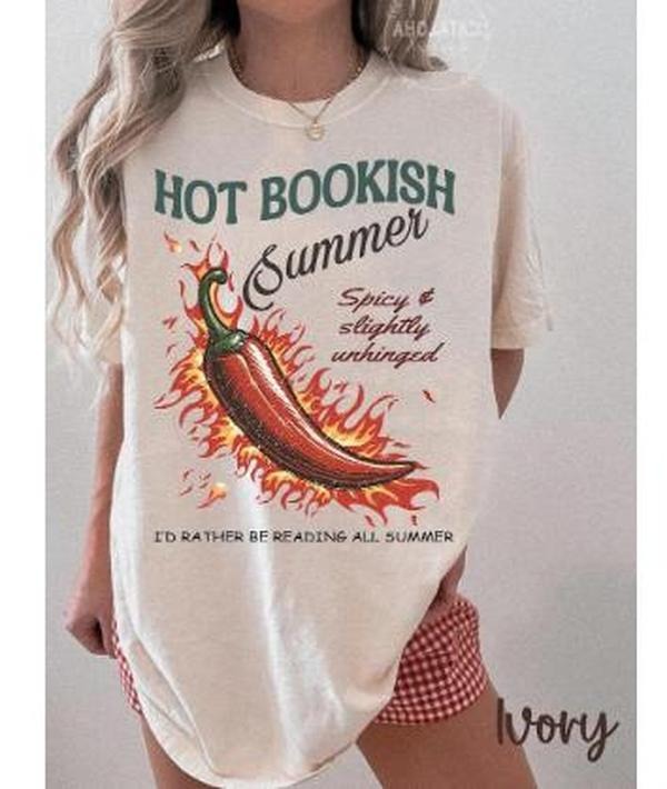 Hot Bookish Summer tee, I'd rather be reading shirt. boxy bookish reading shirt, Bookish Tshirt Bookish, hot girls read...
