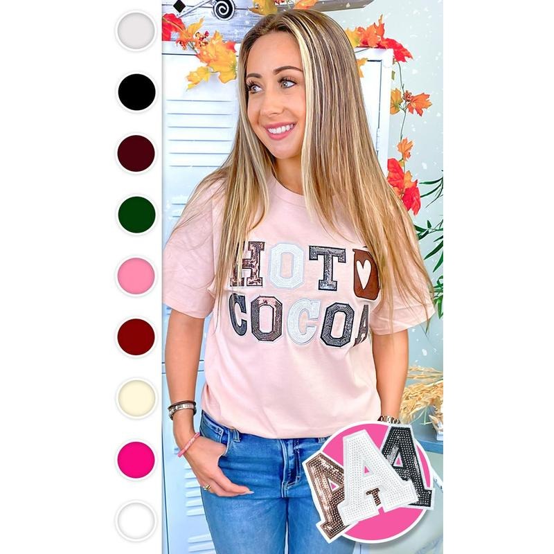 Hot Cocoa Sequin Graphic T-Shirt Hoodie, Sweatshirt | WearSparks.com