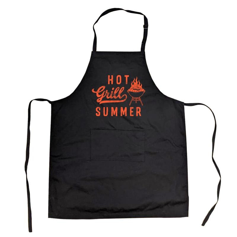 Hot Grill Summer Cookout Apron Funny Sarcastic Grilling Joke Graphic Kitchen Smock Funny Aprons Funny Sarcastic Apron...