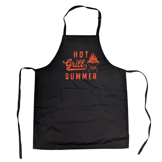 Hot Grill Summer Cookout Apron Funny Sarcastic Grilling Joke Graphic Kitchen Smock Funny Aprons Funny Sarcastic Apron...