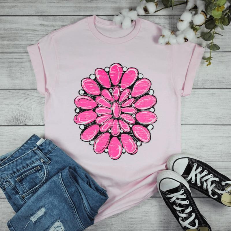 Hot Pink Stone Graphic Tee Hoodie, Sweatshirt | WearSparks.com