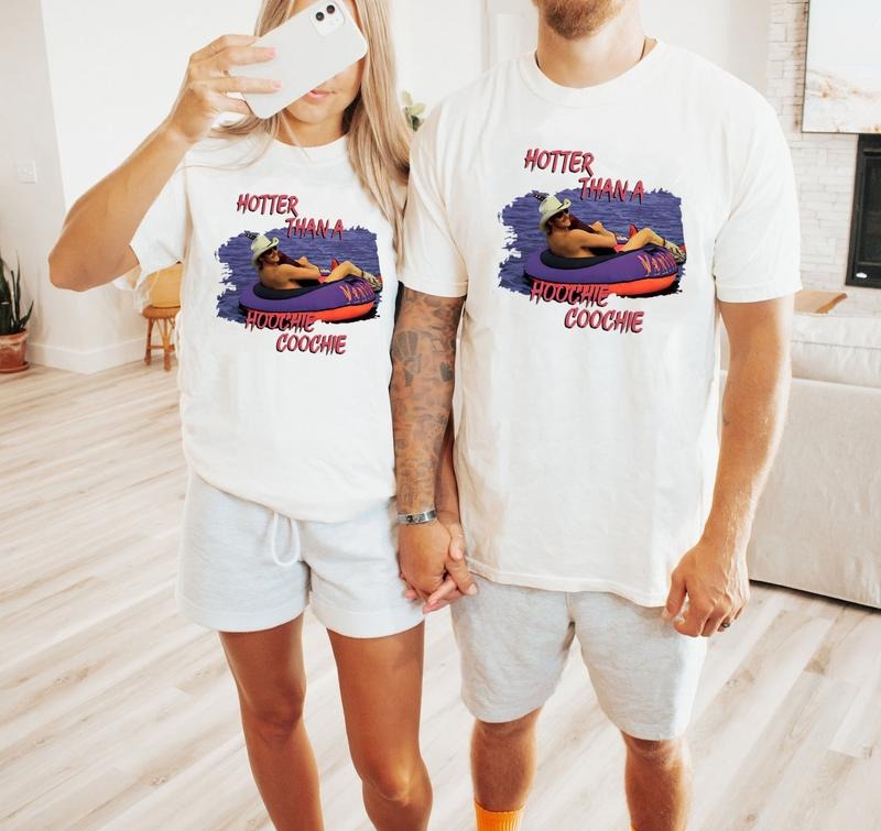 Hotter Than A Hoochie Coochie Shirt, Meme Summer Vacation Shirt, Music Lover Tshirt, 90s Country Music, Trendy Summer Tee...