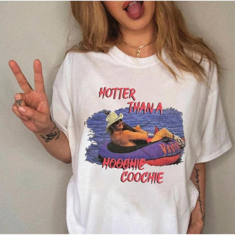 Hotter Than A Hoochie Coochie Tshirt, Womens Summer Vacation Tshirt, 90s Country Music Trendy Summer Tee, Women Concert,...