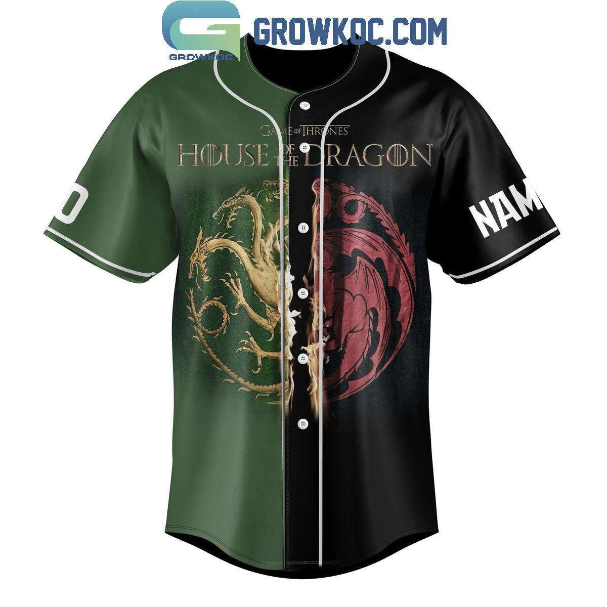 House Of The Dragon All Must Choose The Black And Green Personalized Baseball Jersey