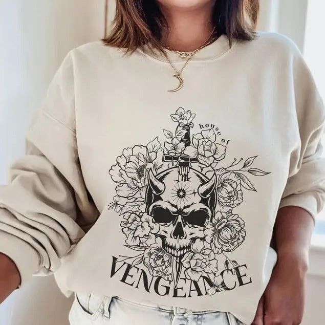 House of Vengeance Wrath Sweatshirt | KOTW Kingdom of the Wicked Cursed Feared | Kerri Maniscalco Demons House of Sin...