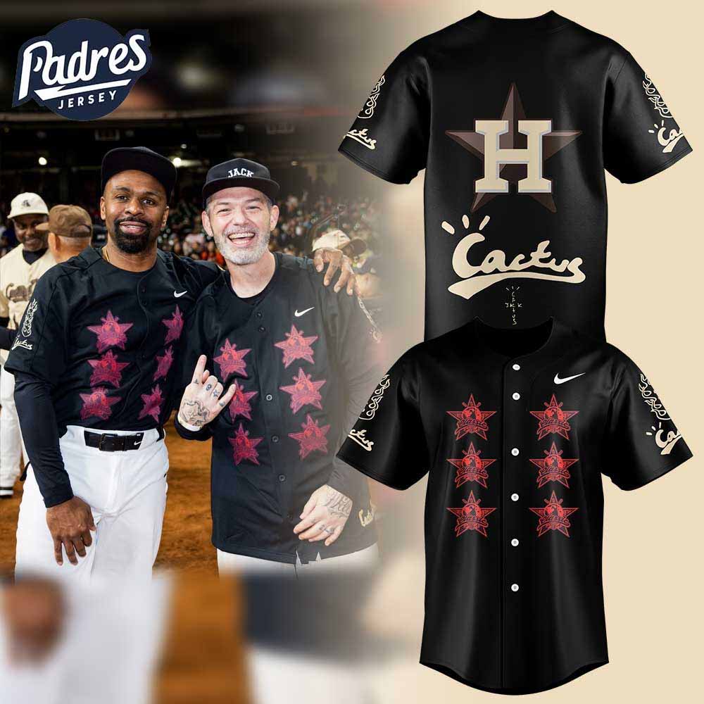 Houston Astros Cactus Jack Foundation Black Baseball Jersey - Padres Jersey Oasis: Elevate Your Baseball Style... (Image 1)