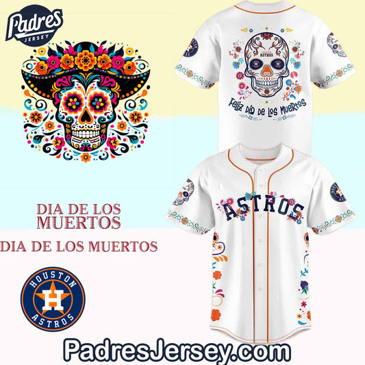 Houston Astros Dia De Los Muertos Baseball Jersey Outfit - Padres Jersey Oasis: Elevate Your Baseball Style Game...