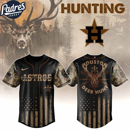 Houston Astros MLB X Deer Hunting Personalized Baseball Jersey - Padres Jersey Oasis: Elevate Your Baseball... (Image 1)