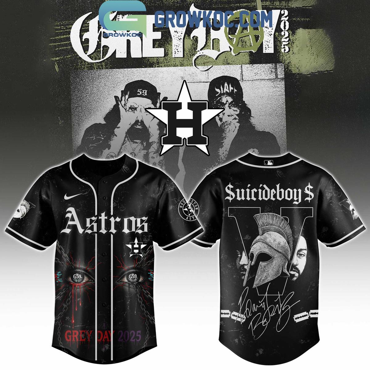 Houston Astros Mix Suicideboys Grey Day 2025 Baseball Jersey